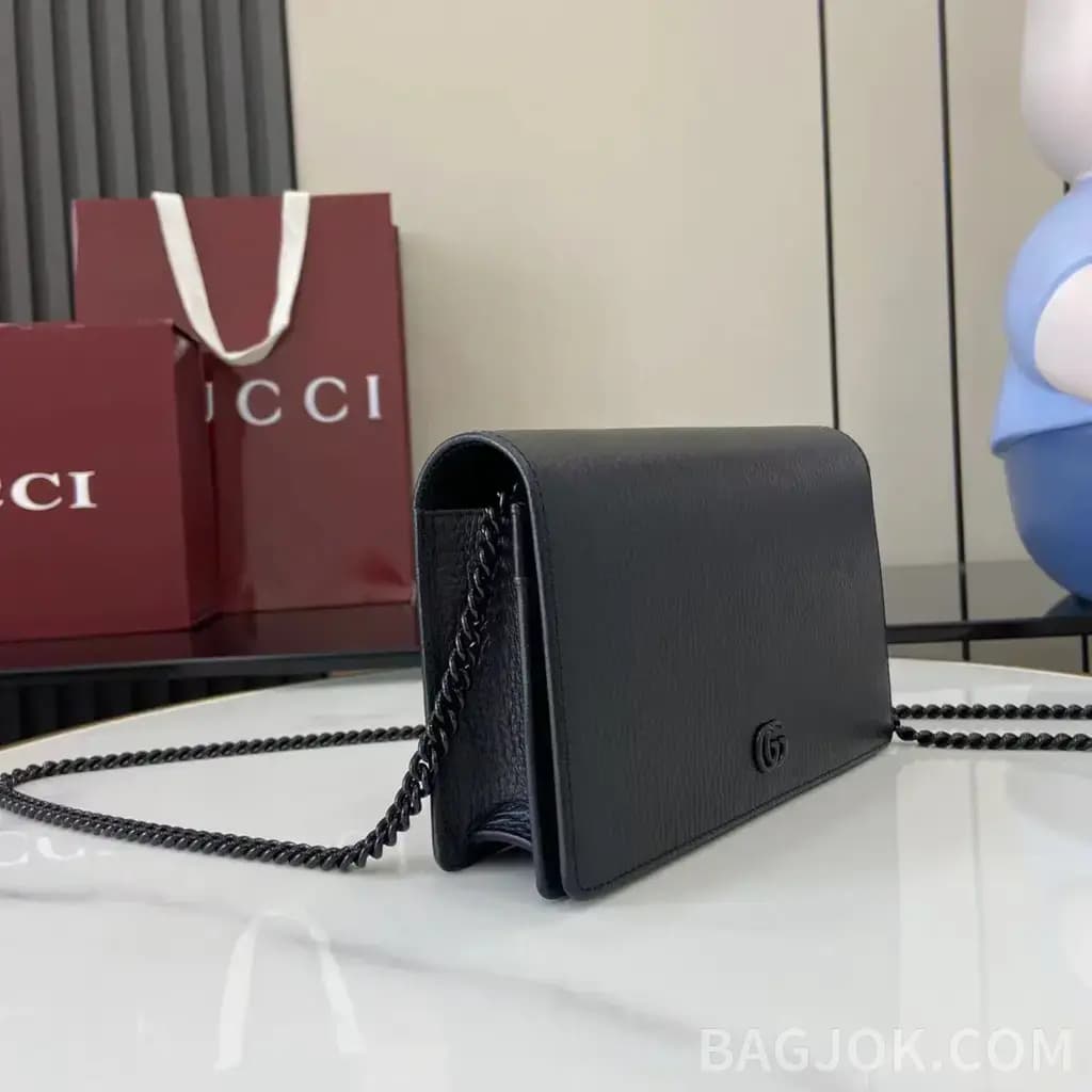 구찌 Gucci GG 마몬트 레더 금장 체인 미니 크로스백  상세 이미지