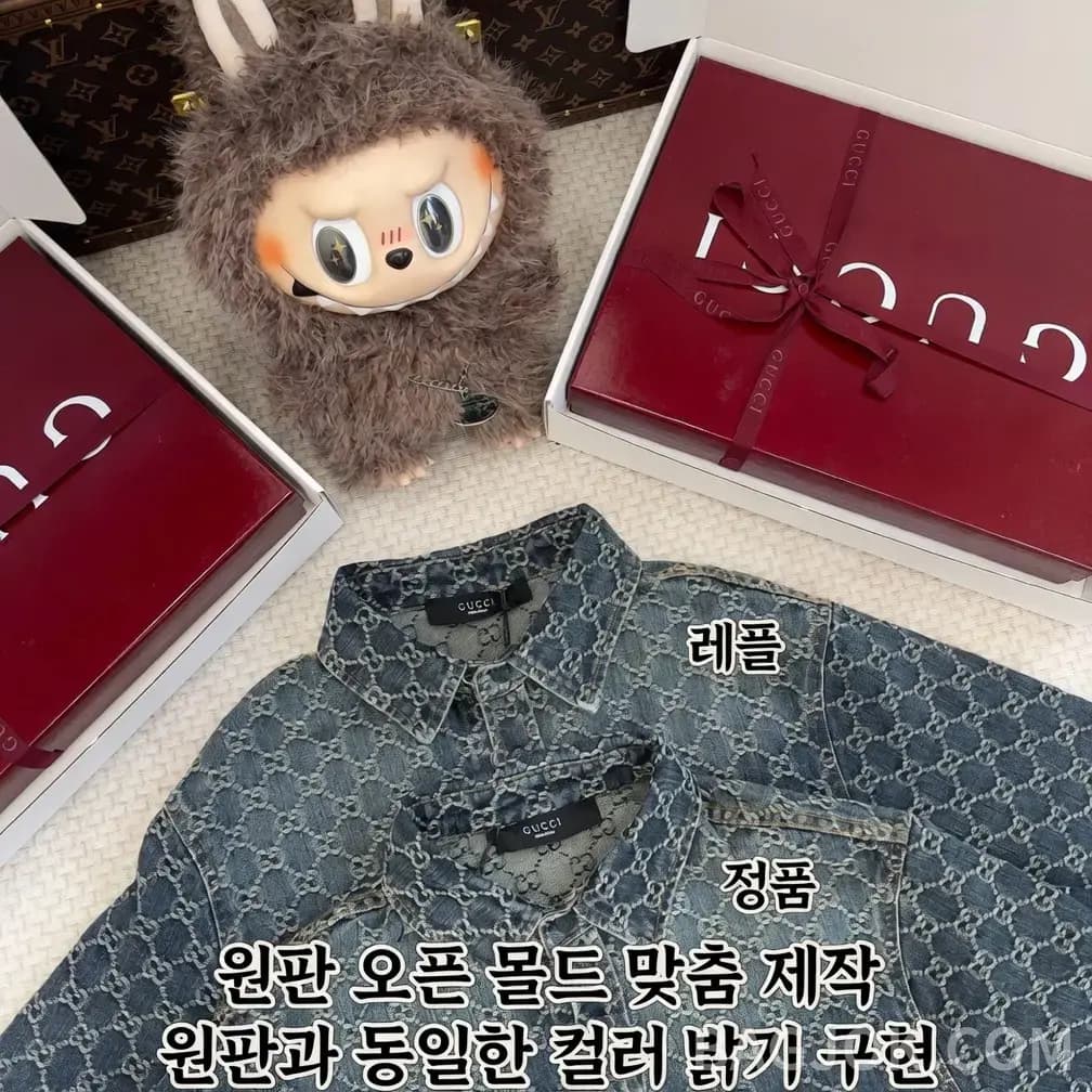 구찌 구찌 올로고 데님 반팔 셔츠 상세 이미지
