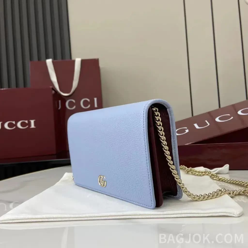 구찌 Gucci GG 마몬트 레더 금장 체인 미니 크로스백  상세 이미지