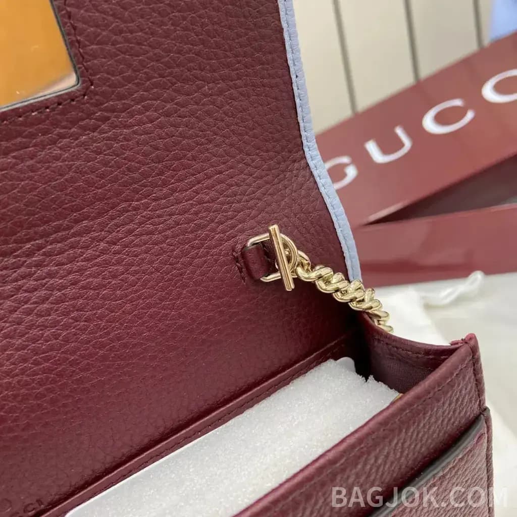 구찌 Gucci GG 마몬트 레더 금장 체인 미니 크로스백  상세 이미지