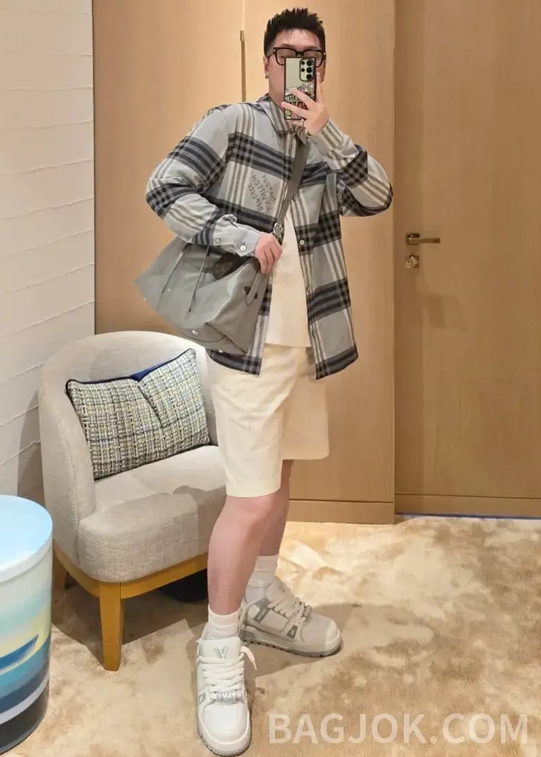 루이비통 루이비통 체크 코튼 셔츠 상세 이미지