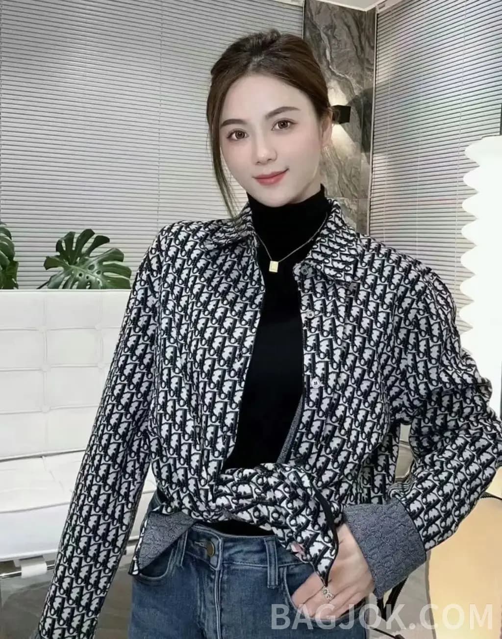 디올 디올 오블리크 코튼 셔츠 상세 이미지