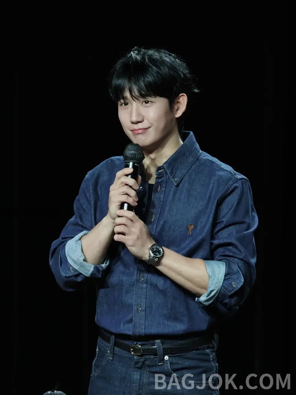 아미 아미 파리 하트 자수 데님 셔츠 상세 이미지