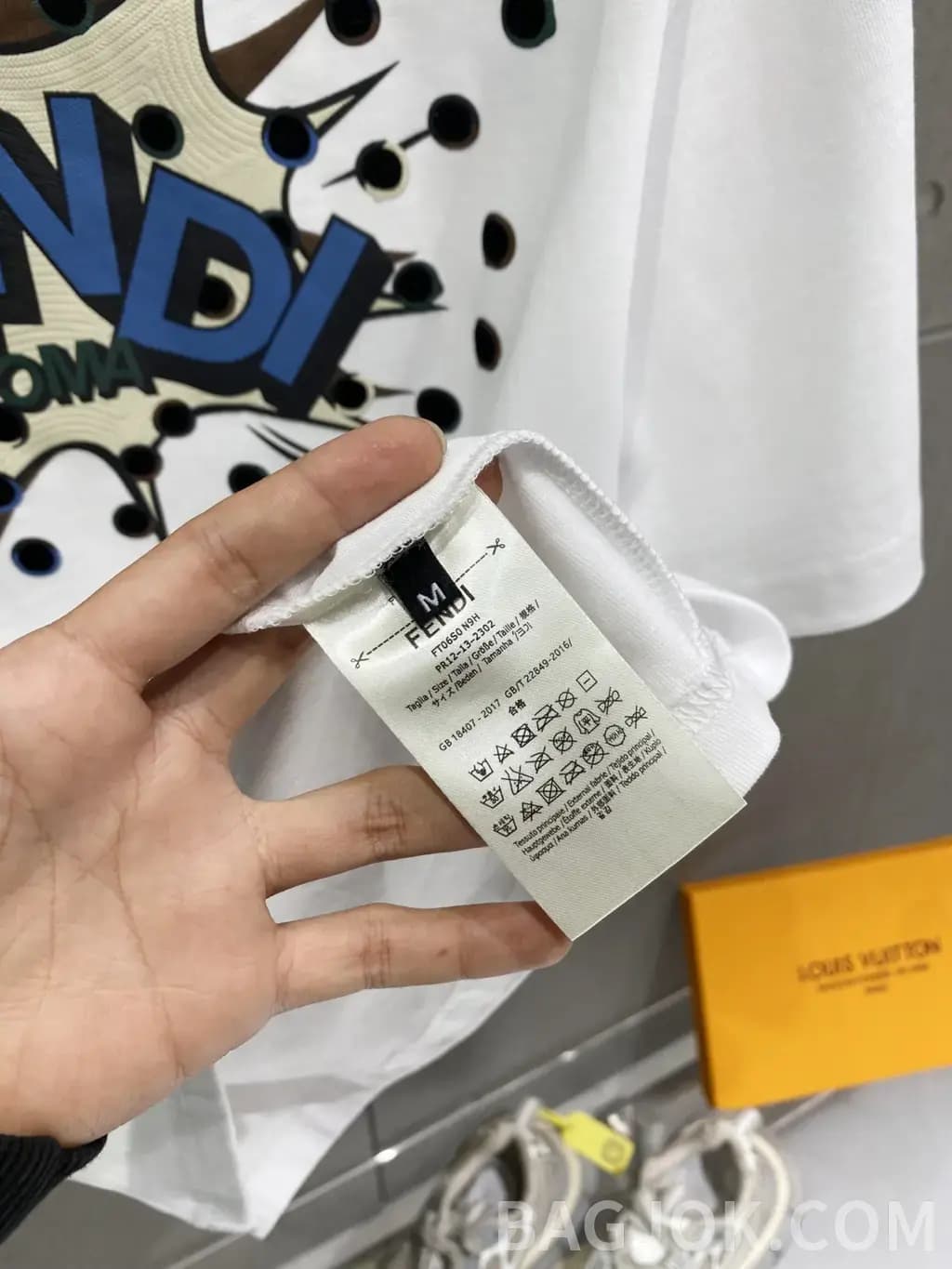 펜디 펜디 코튼 반팔 티셔츠 상세 이미지