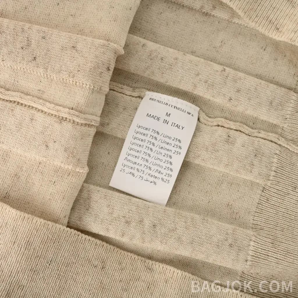 보스넬로쿠치넬리 브루넬로 쿠치넬리 골지 니트 헨리넥 티셔츠 상세 이미지