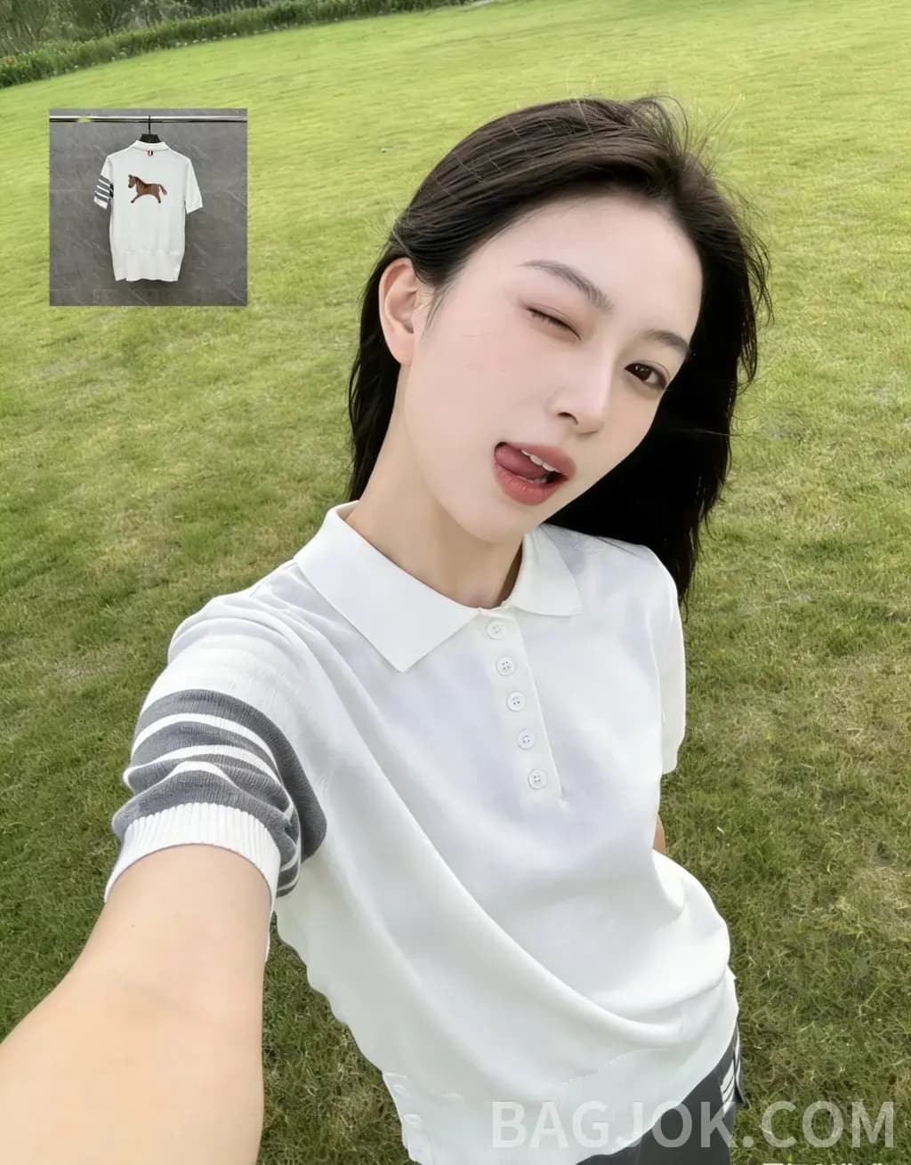 톰브라운 톰브라운 홀스 인타르시아 니트 상세 이미지