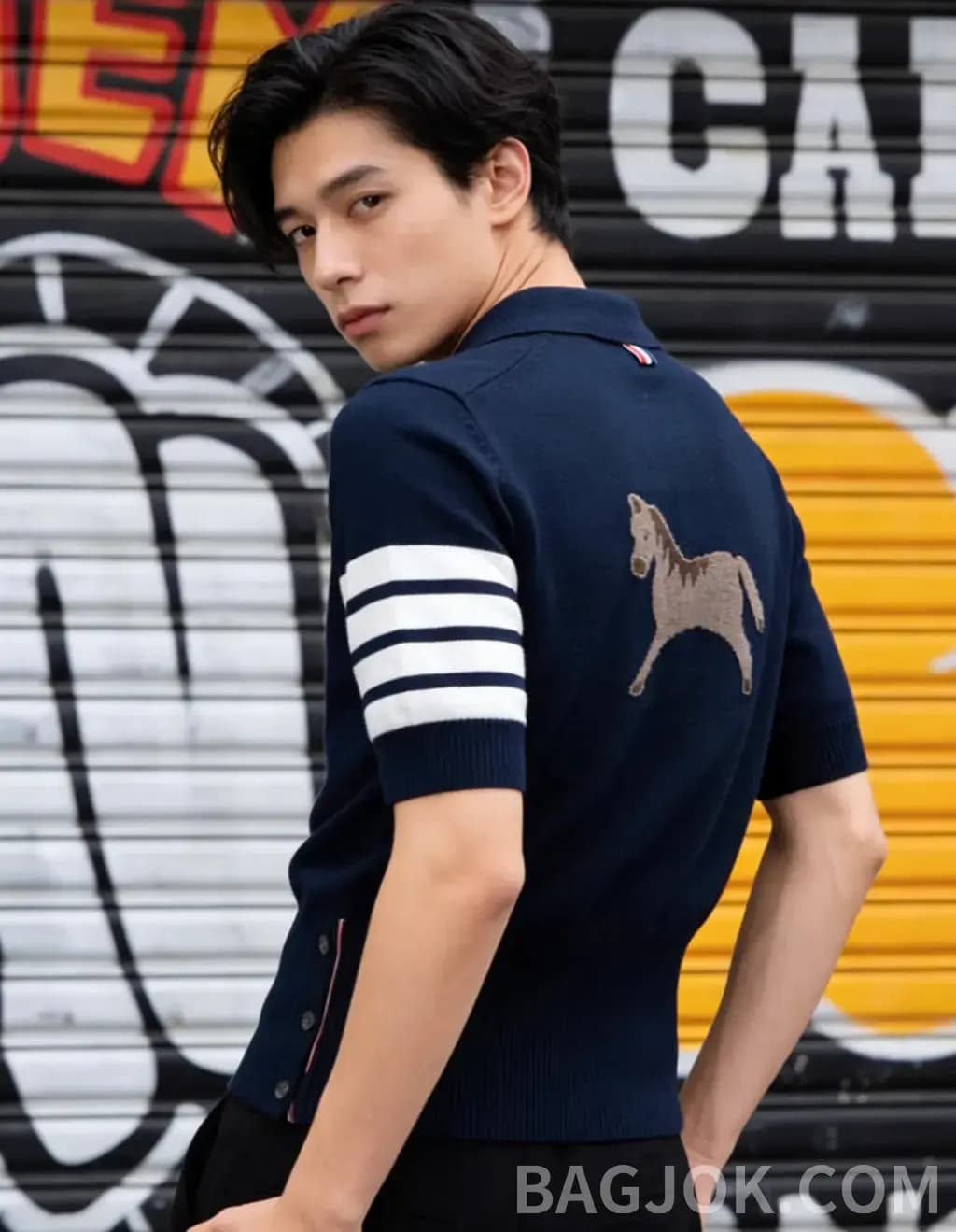 톰브라운 톰브라운 홀스 인타르시아 니트 상세 이미지