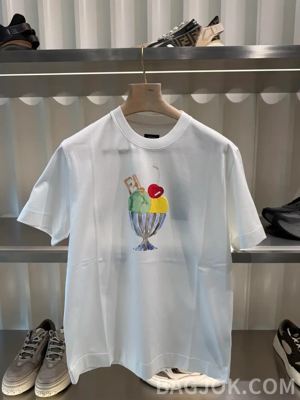 펜디 펜디 아이스크림 그래픽 발포 프린팅 반팔 티셔츠 상세 이미지