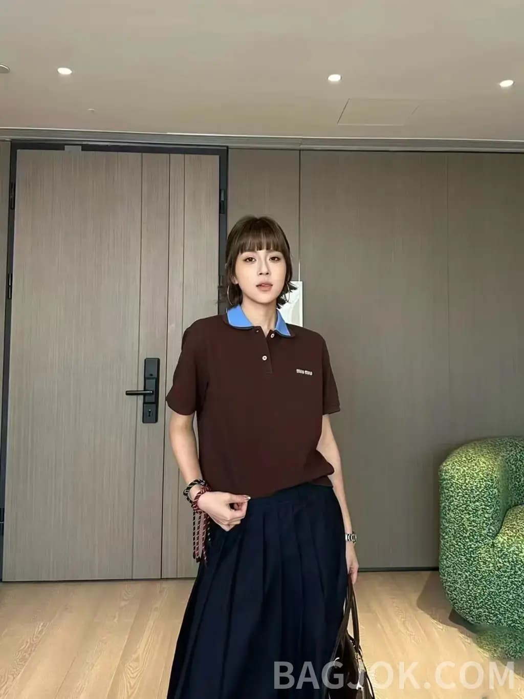 미우미우 미우미우 레이어드 스타일 폴로 셔츠 상세 이미지