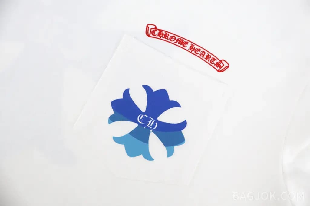크롬하츠 크롬하츠 블루 크로스 그래픽 반팔 티셔츠 상세 이미지