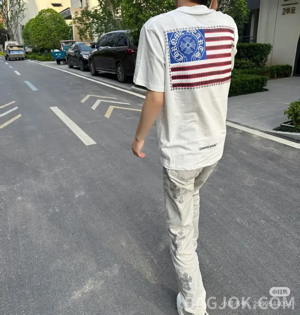 크롬하츠 크롬하츠 플래그 그래픽 반팔 티셔츠 상세 이미지