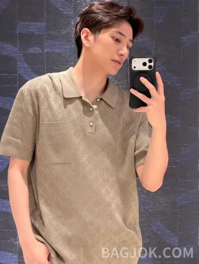 루이비통 루이비통 모노그램 자카드 니트 폴로 셔츠 상세 이미지