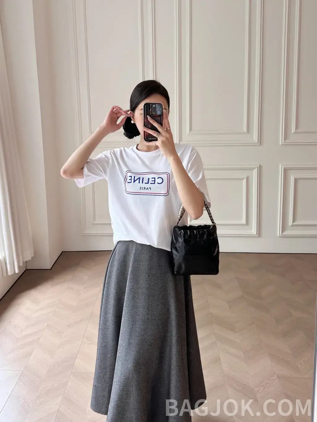 셀린느 셀린느 프린트 레터링 로고 티셔츠 상세 이미지