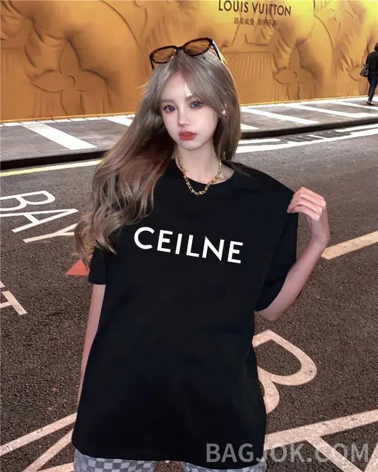 셀린느 셀린느 로고 프린트 반팔 티셔츠 상세 이미지