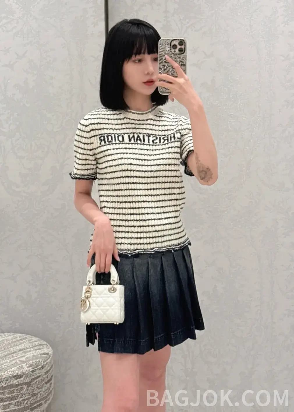 디올 디올 마리니에르 반팔 니트탑 상세 이미지