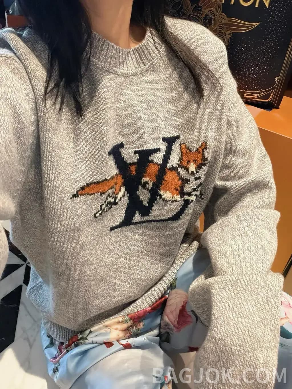 루이비통 루이비통 폭스 LV 자카드 니트 스웨터 상세 이미지