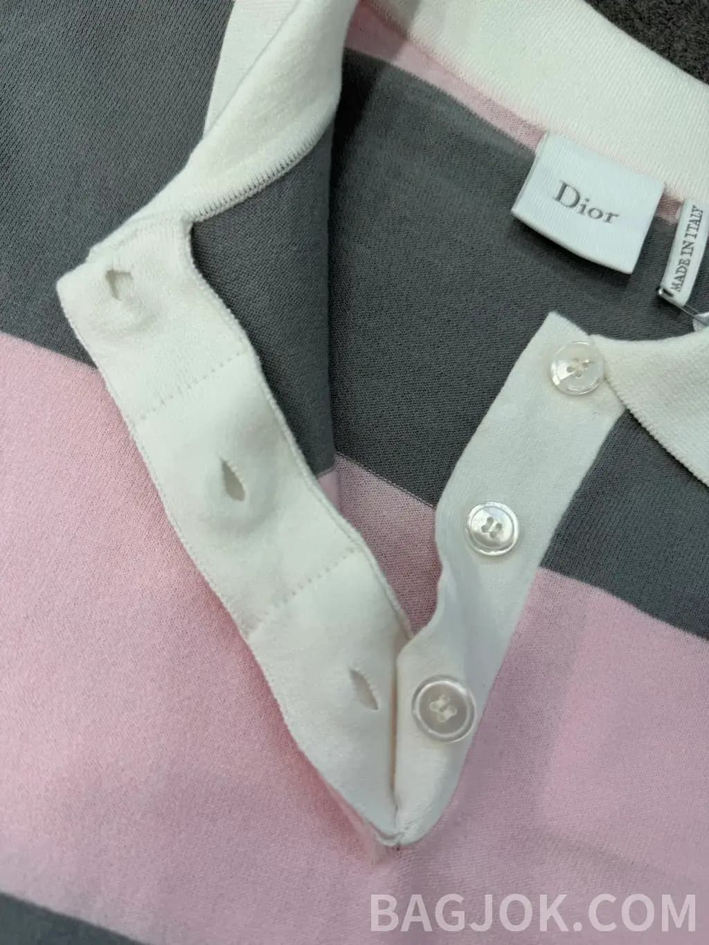 디올 디올 조나단 앤더슨 첫 시즌 스트라이프 폴로 니트 상세 이미지