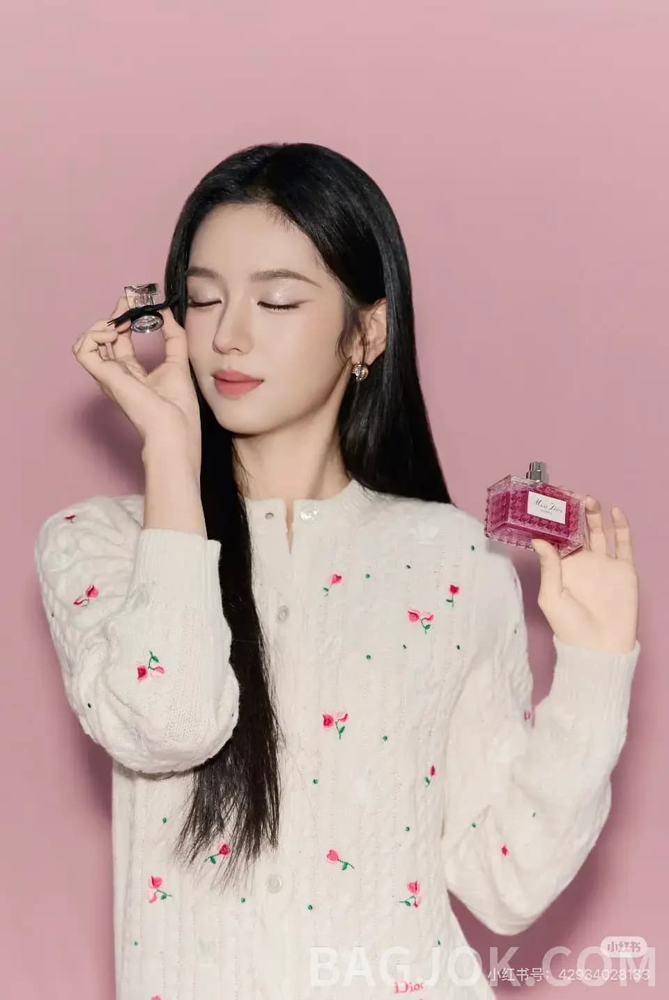 디올 디올 도브스 앤 로즈 자수 케이블 니트 가디건 상세 이미지