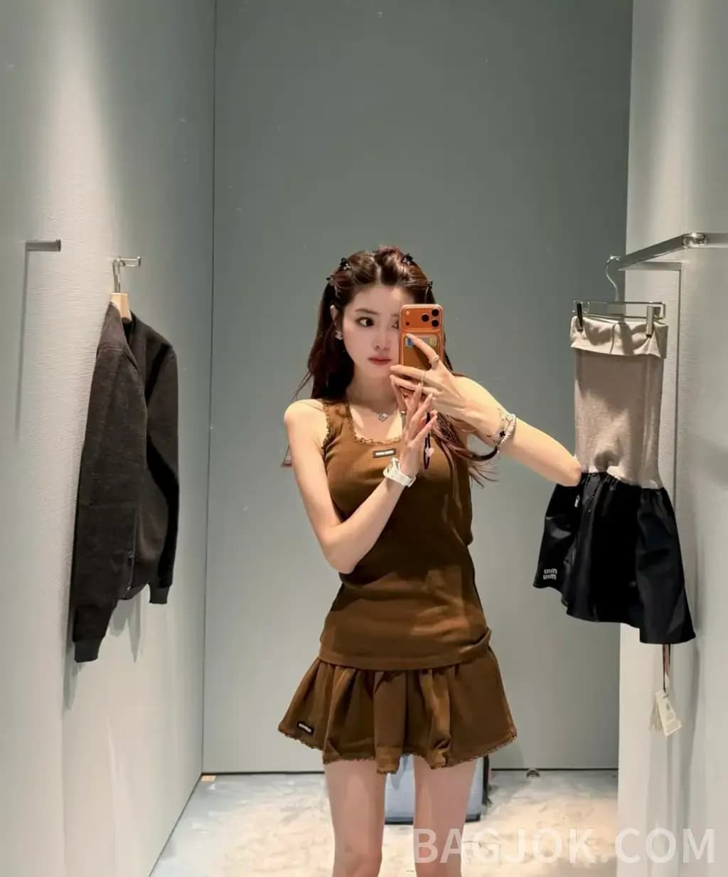 미우미우 미우미우 레이스 트리밍 리브드 탱크탑 상세 이미지
