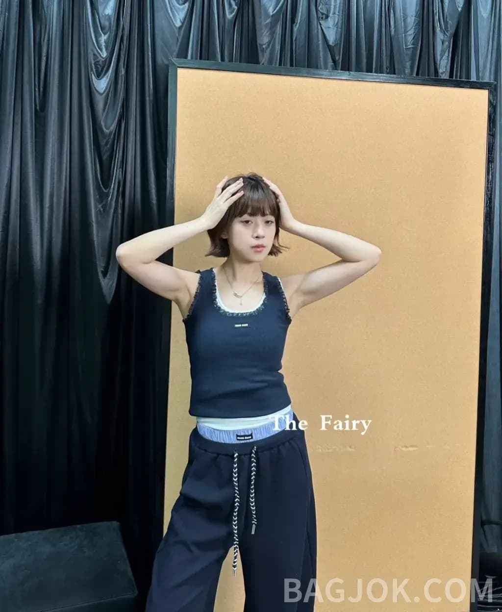 미우미우 미우미우 레이스 트리밍 리브드 탱크탑 상세 이미지