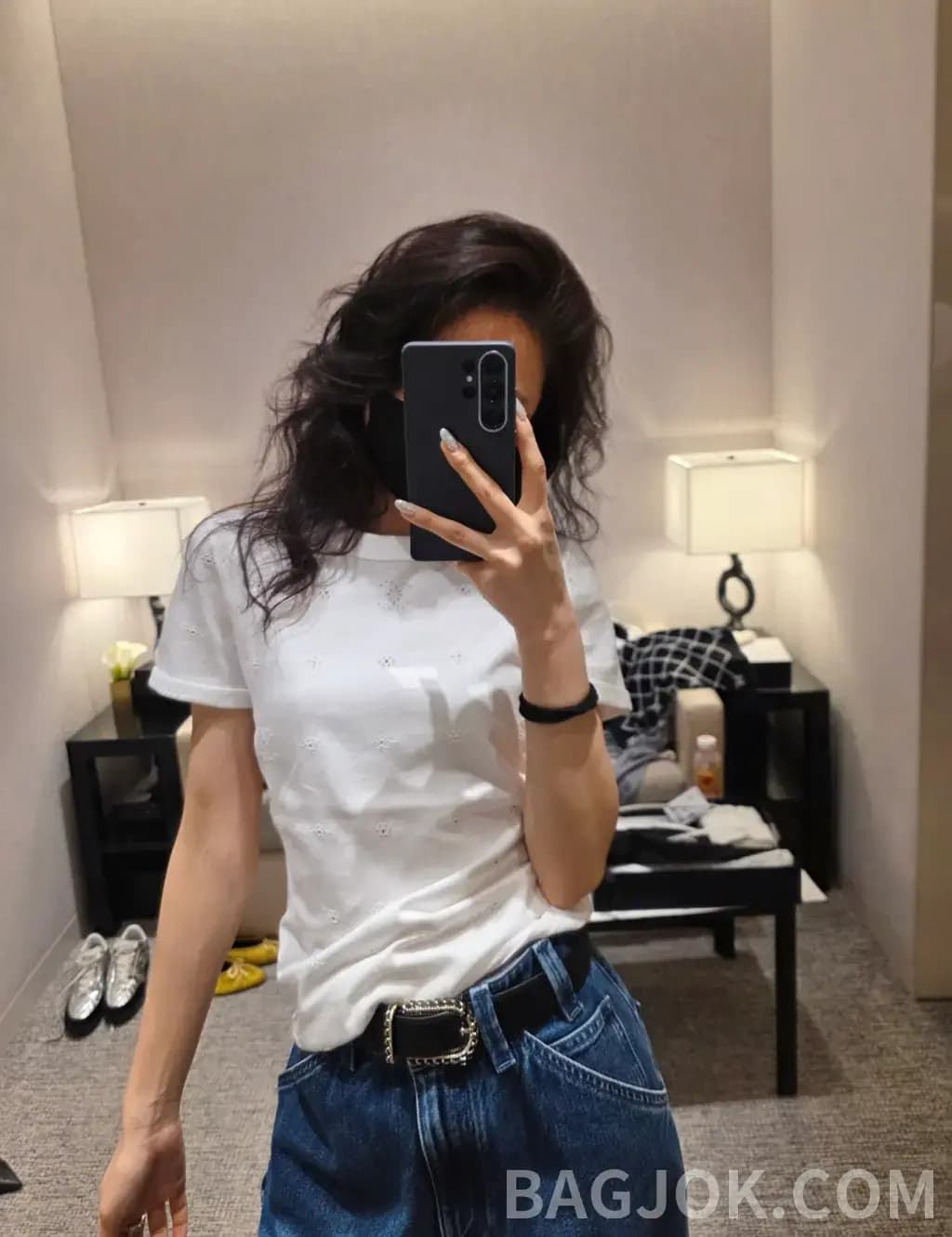 샤넬 샤넬 CC 아일렛 펀칭 반팔 티셔츠 상세 이미지