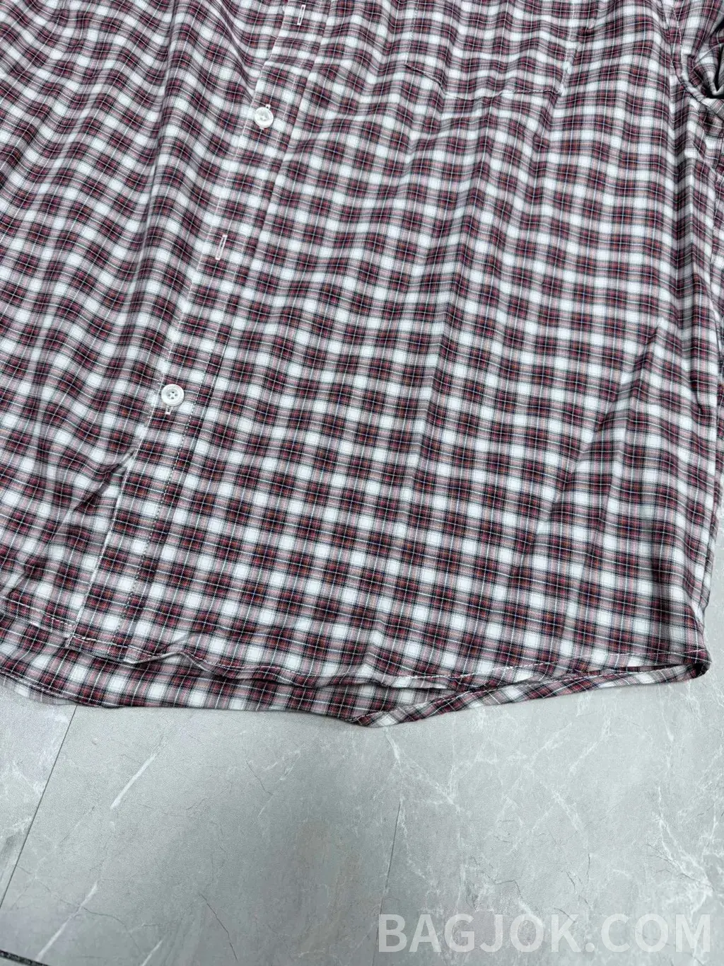 발렌시아가 발렌시아가 체크 레이어드 오버핏 반팔 셔츠 상세 이미지
