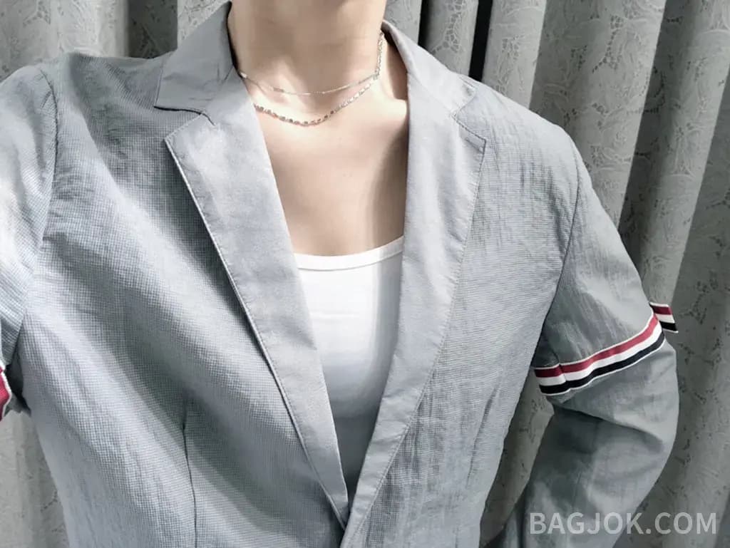 톰브라운 톰브라운 RWB 스트라이프 린넨 블레이저 상세 이미지