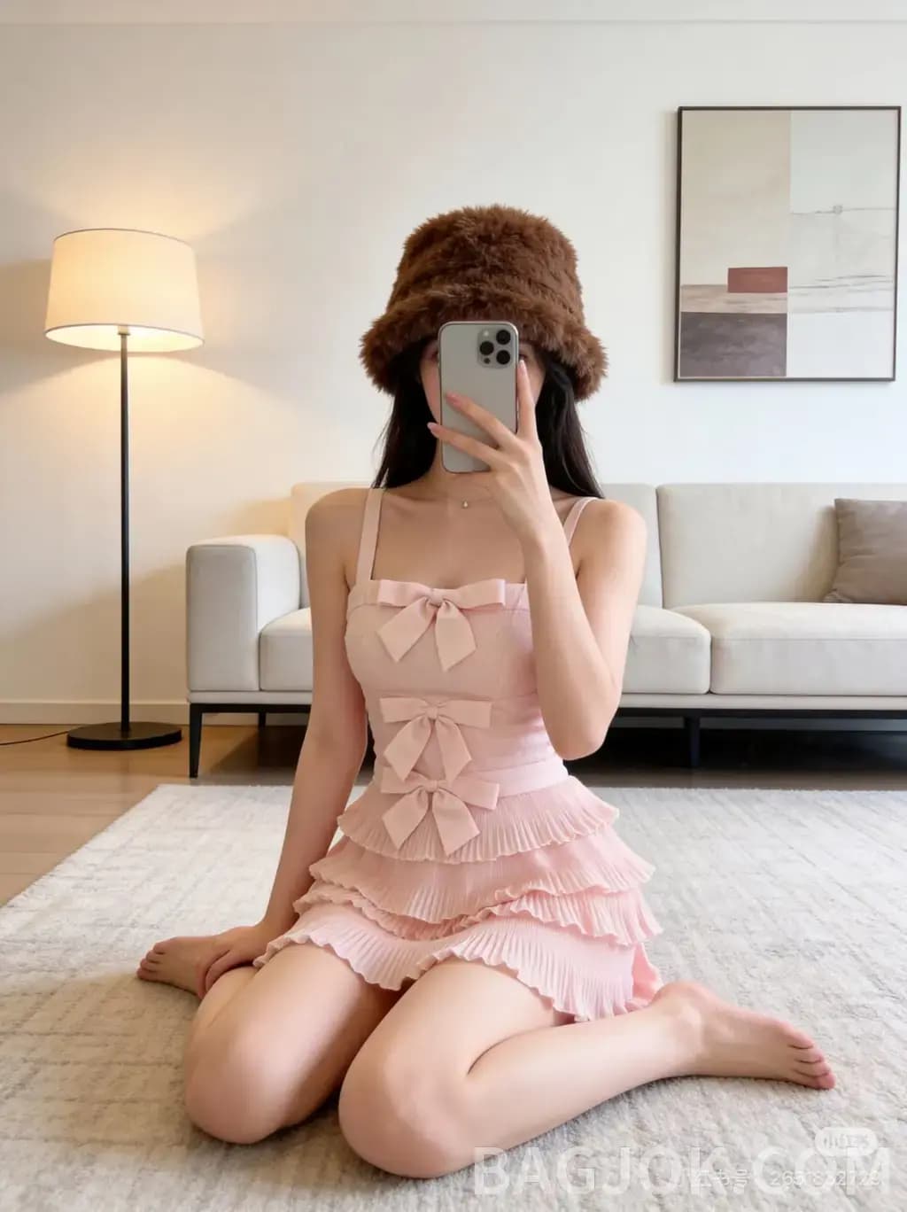샤넬 샤넬 보우 티어드 슬립 미니 드레스 상세 이미지