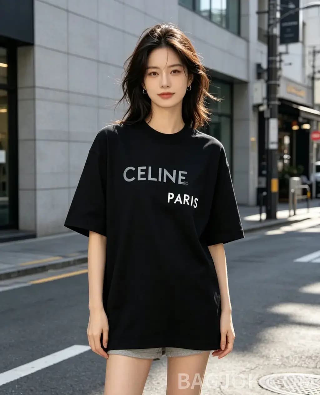 셀린느 셀린느 커플 CELINE PARIS 오버핏 반팔 티셔츠 상세 이미지