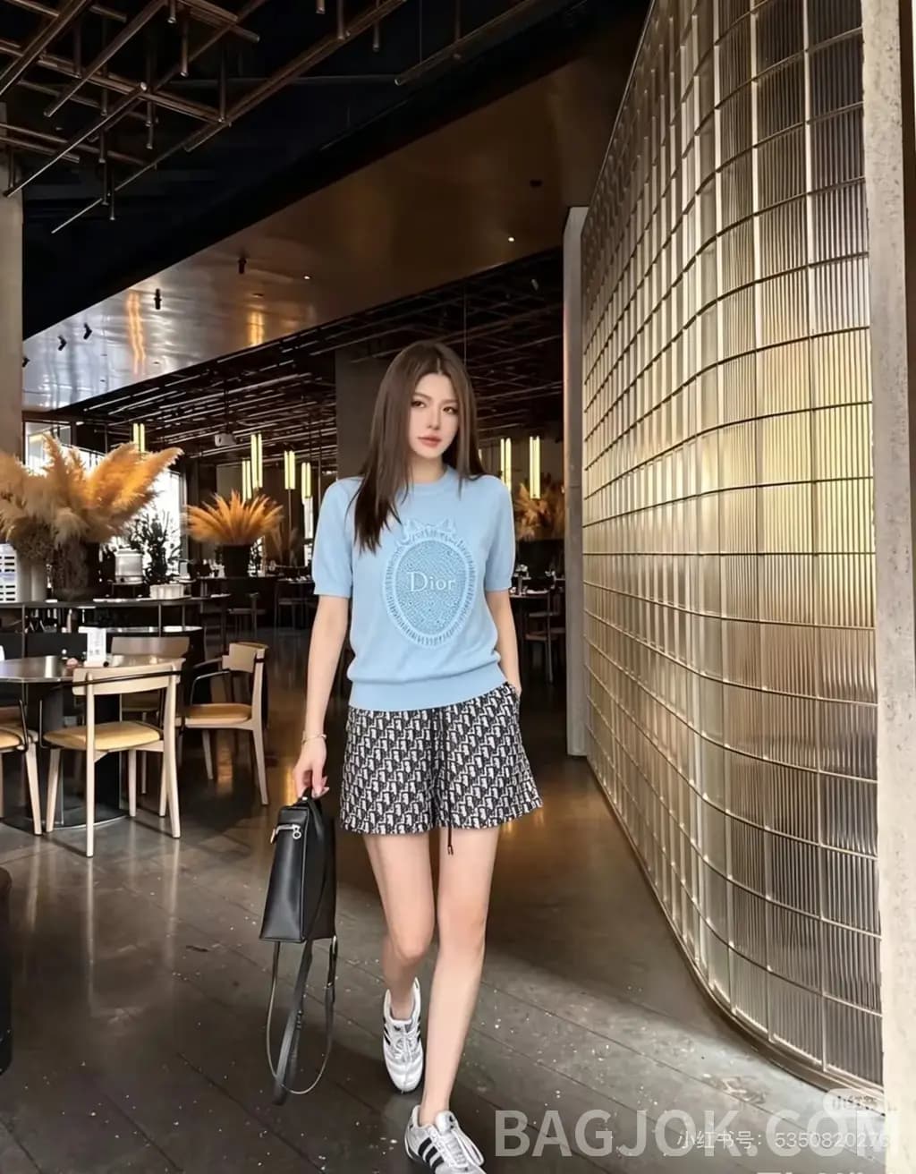 디올 디올 레이스 오벌 메달리온 자수 니트 반팔 탑 상세 이미지
