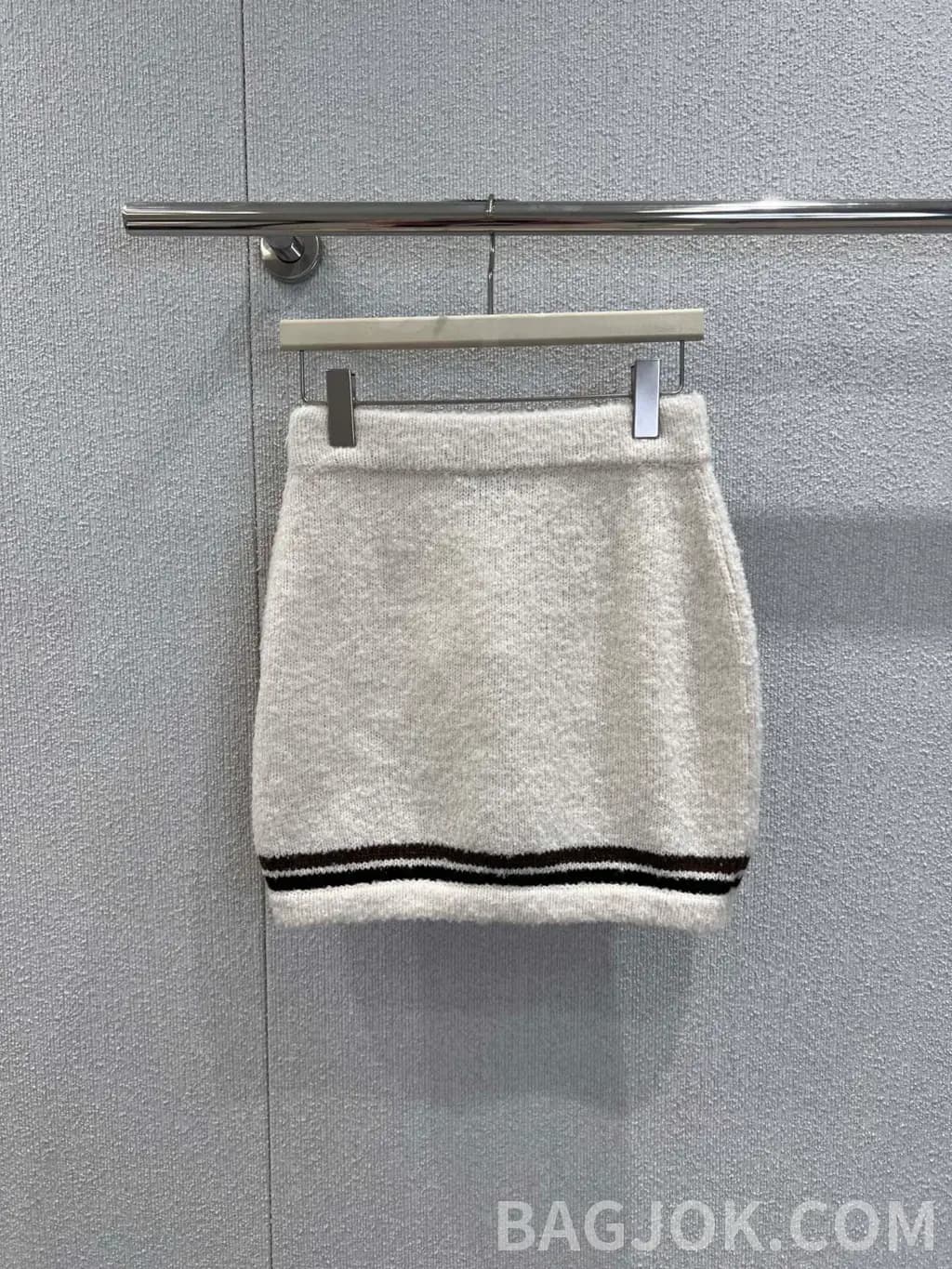 샤넬 샤넬 캐시미어 블렌드 스트라이프 미니 스커트 상세 이미지