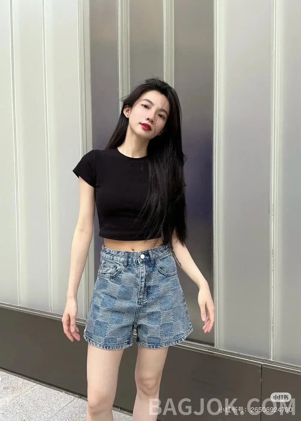 루이비통 루이비통 체크 자카드 데님 쇼츠 상세 이미지