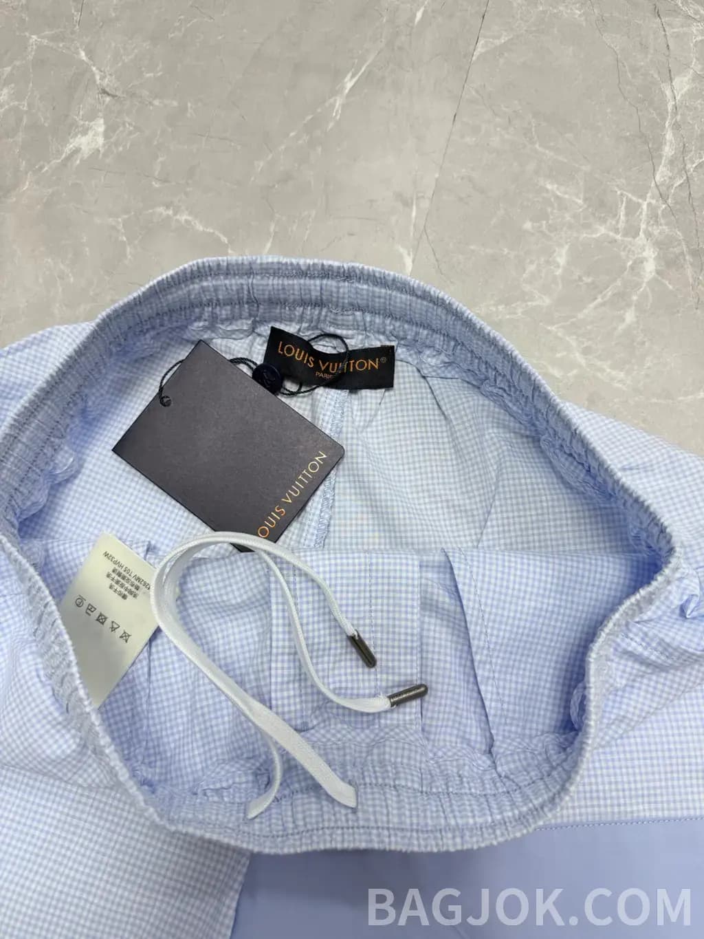 루이비통 루이비통 체크 패턴 드로스트링 쇼츠 상세 이미지