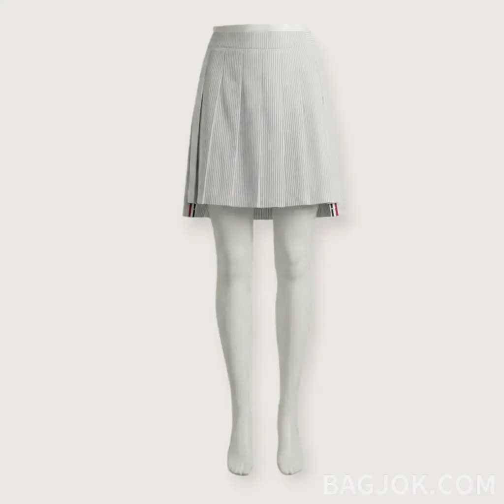 톰브라운 RWB 루프 탭 체크 플리츠 미니 스커트_대표이미지