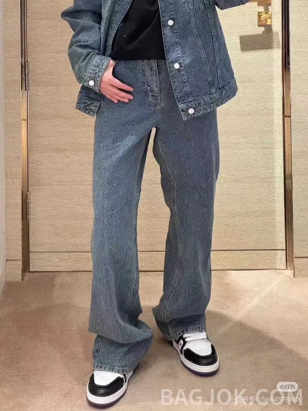 루이비통 루이비통 모노그램 올오버 데님 와이드 팬츠 상세 이미지