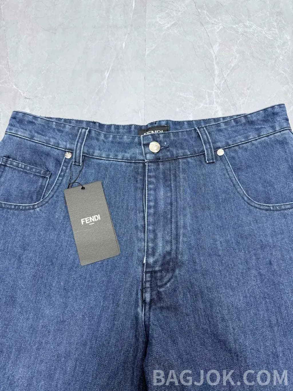 펜디 펜디 FF 패턴 데님 숏팬츠 상세 이미지
