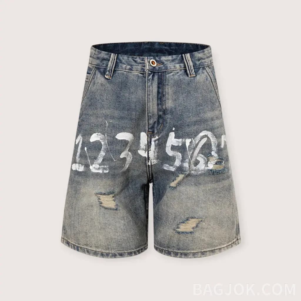 MAISON MARGIELA 페인트 스플래터 넘버링 데님 쇼츠_대표이미지