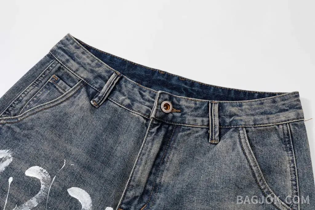 메종마르지엘라 MAISON MARGIELA 페인트 스플래터 넘버링 데님 쇼츠 상세 이미지