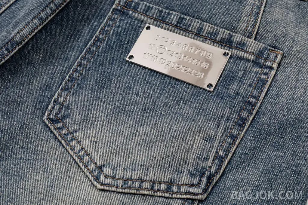 메종마르지엘라 MAISON MARGIELA 페인트 스플래터 넘버링 데님 쇼츠 상세 이미지