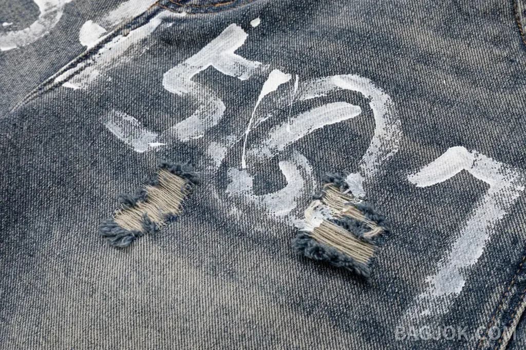 메종마르지엘라 MAISON MARGIELA 페인트 스플래터 넘버링 데님 쇼츠 상세 이미지