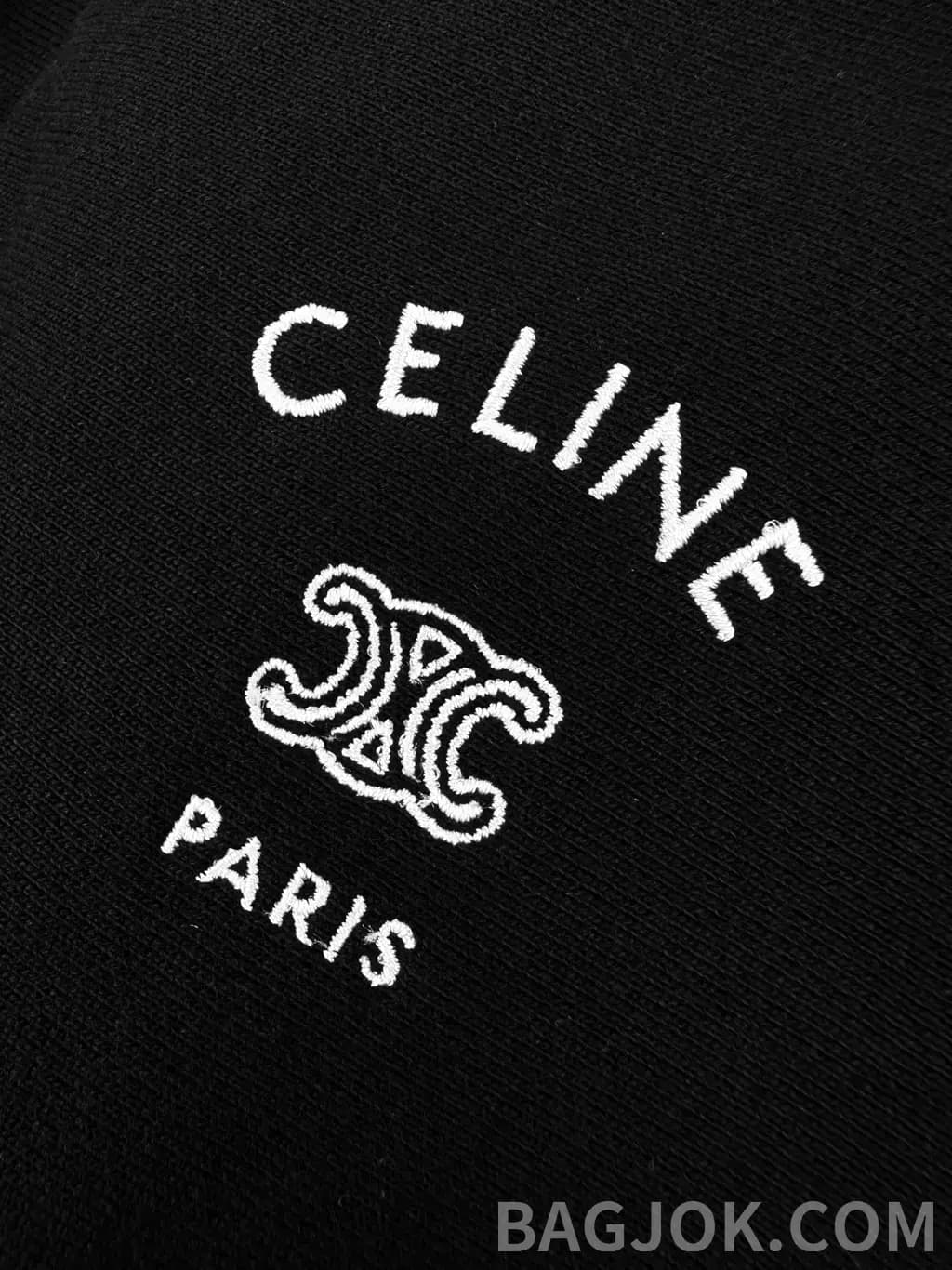 셀린느 CELINE 트리옹프 자수 코튼 반바지 상세 이미지
