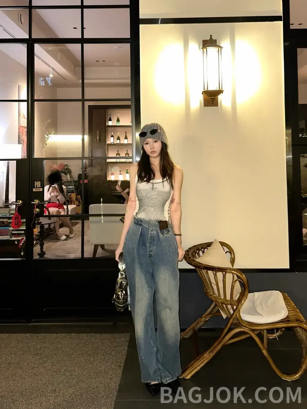 로에베 LOEWE 데님 와이드 팬츠 상세 이미지