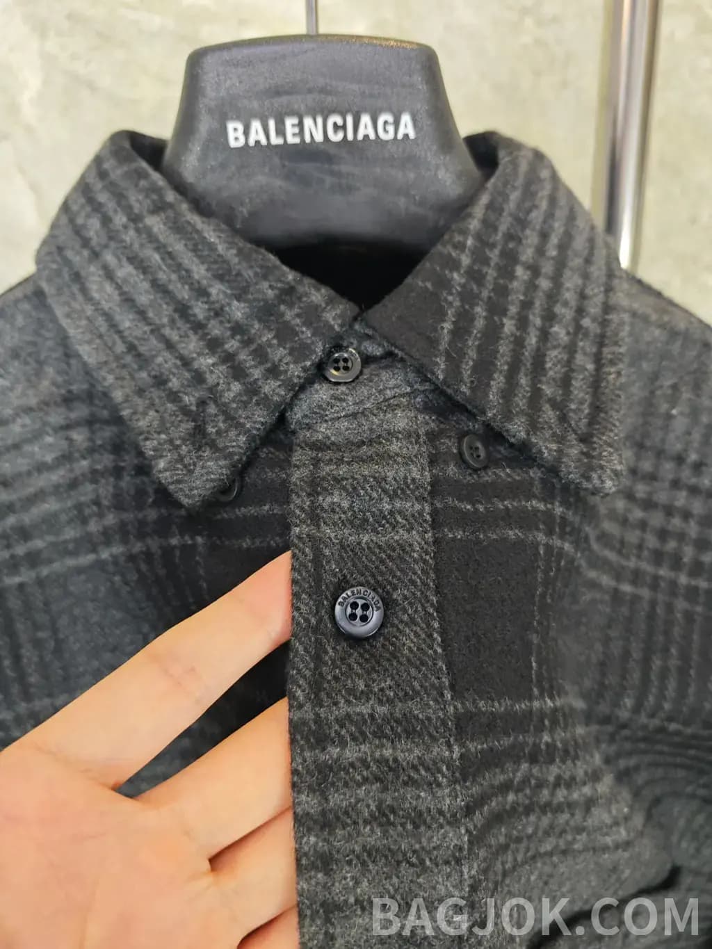 발렌시아가 BALENCIAGA 체크 셔츠 재킷 상세 이미지