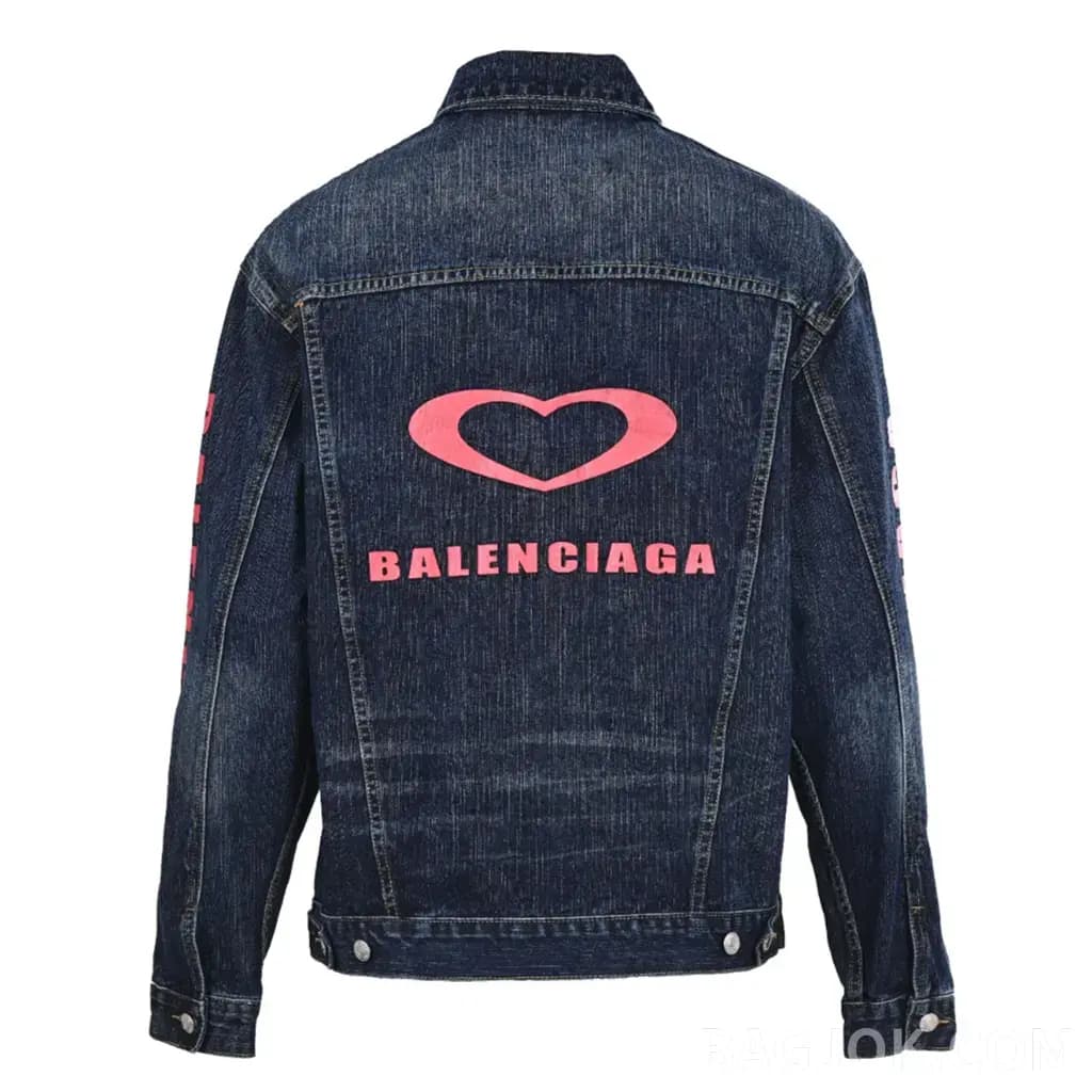 발렌시아가 BALENCIAGA 하트 로고 데님 트러커 자켓 상세 이미지