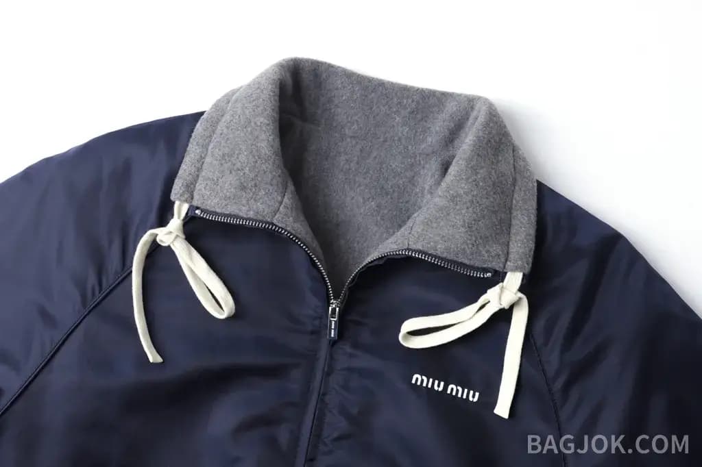 미우미우 MIU MIU 리버서블 테크 니트 후드 봄버 자켓 상세 이미지