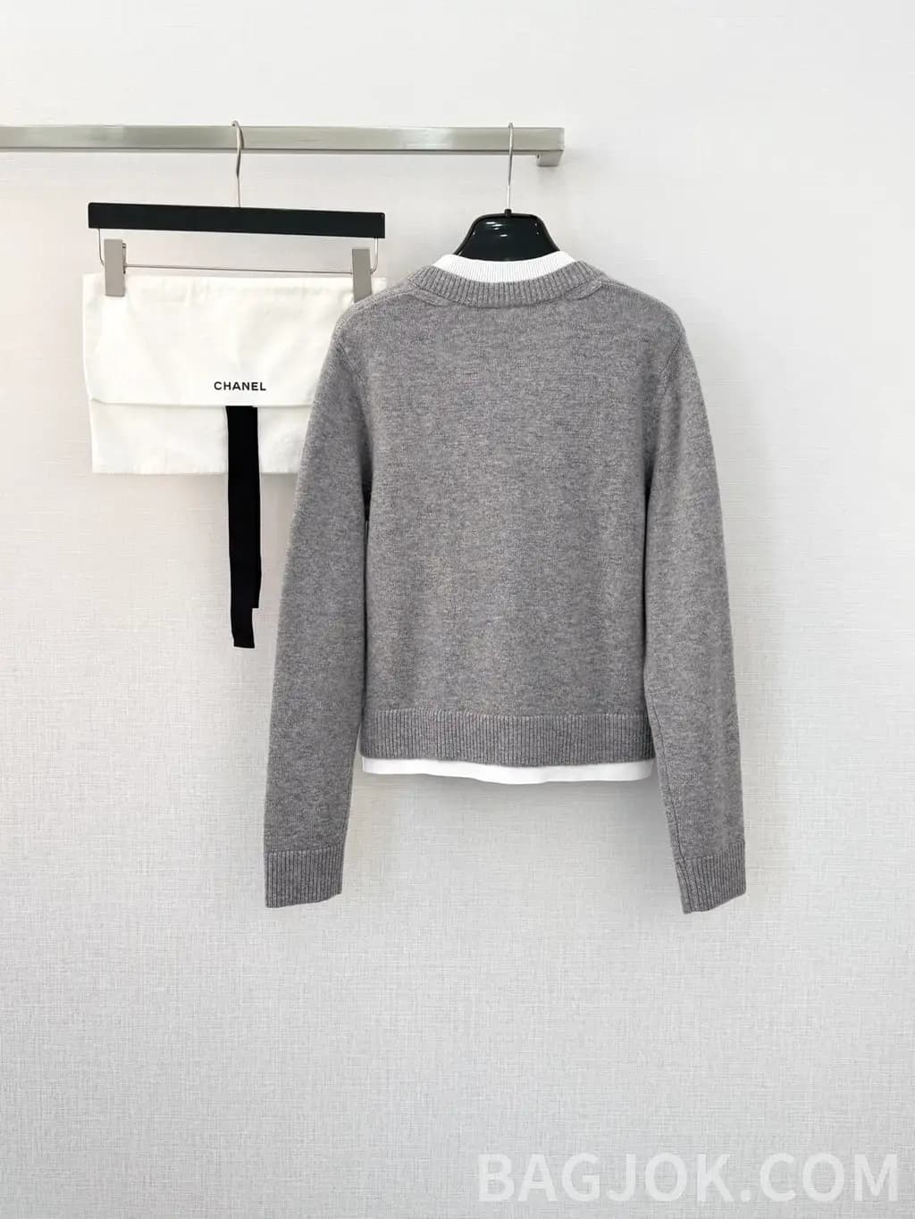 샤넬 CHANEL 울 블렌드 크롭 니트 카디건 상세 이미지