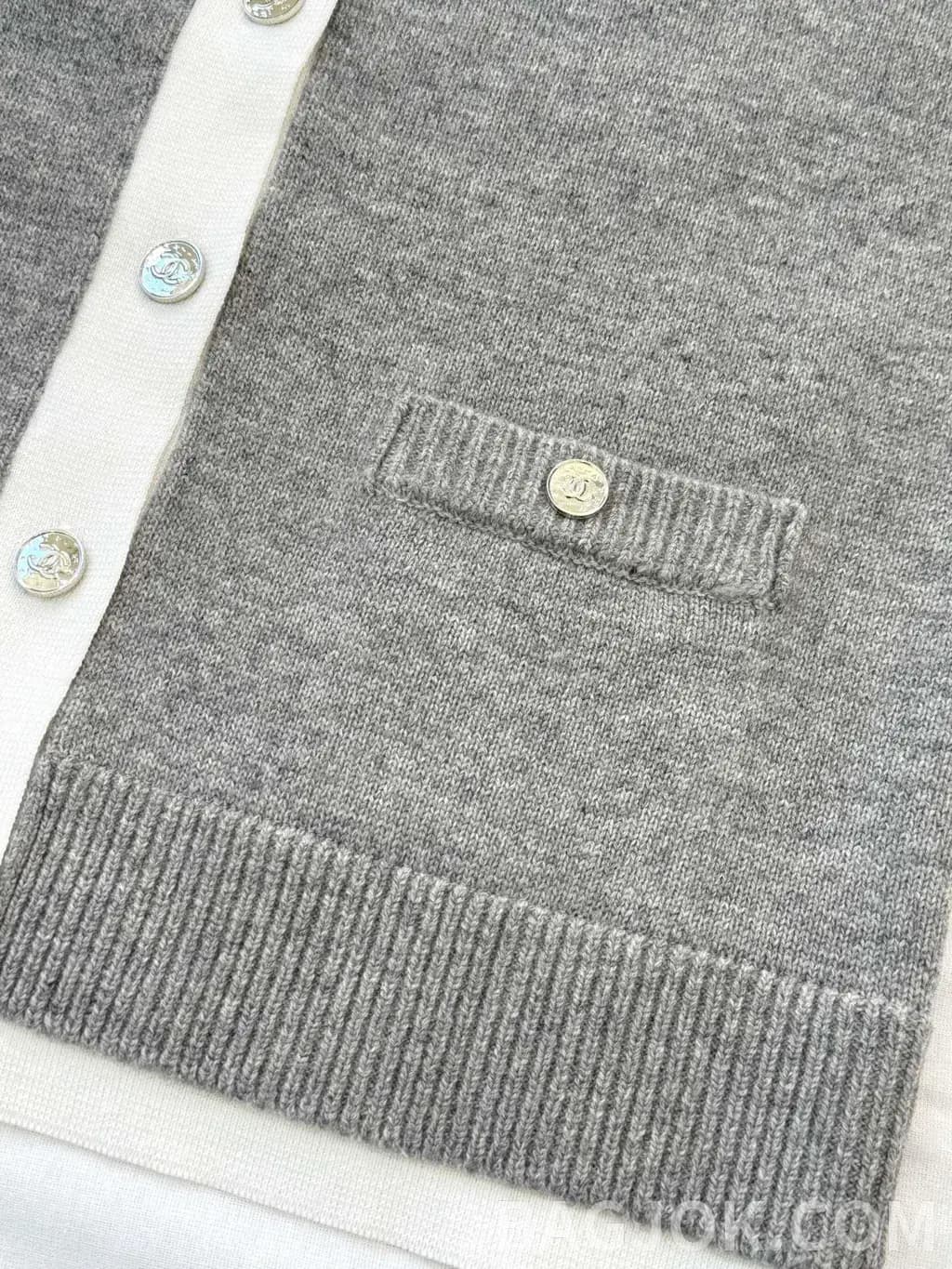 샤넬 CHANEL 울 블렌드 크롭 니트 카디건 상세 이미지