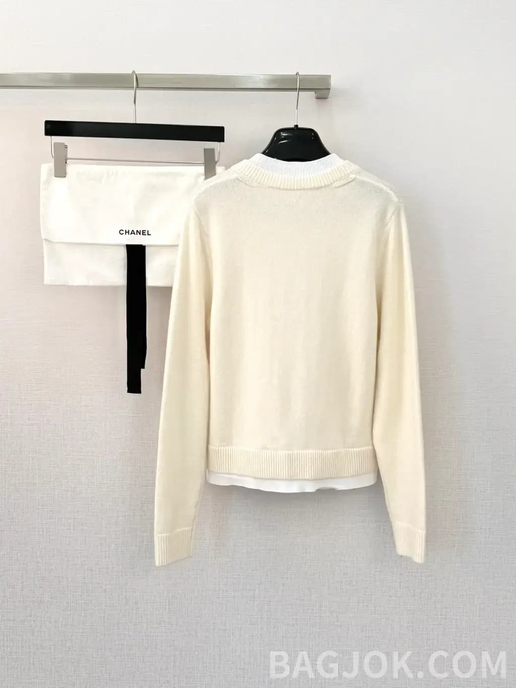 샤넬 CHANEL 울 블렌드 크롭 니트 카디건 상세 이미지