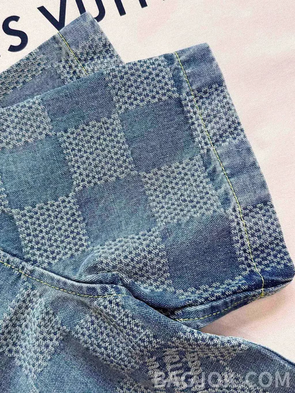 루이비통 LOUIS VUITTON 체크 패턴 데님 셔츠 상세 이미지