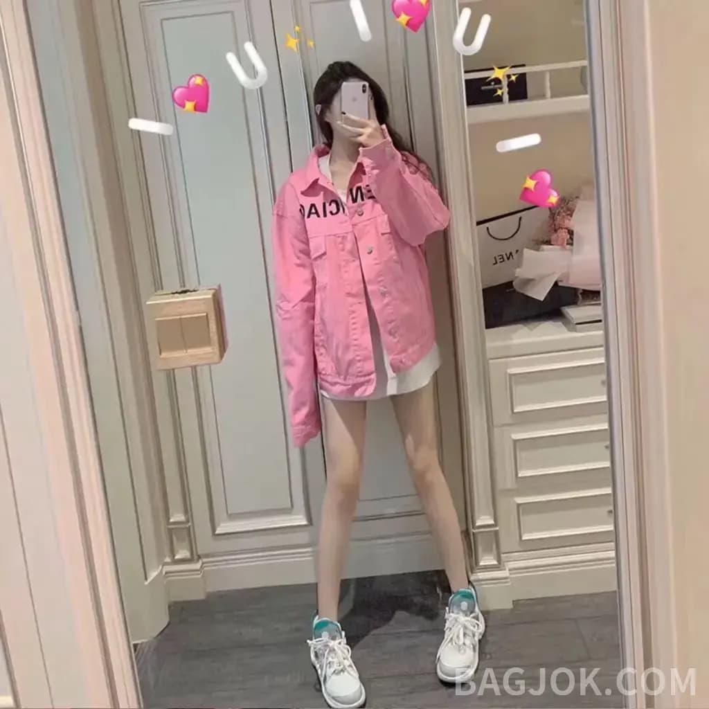 발렌시아가 BALENCIAGA 자수 로고 데님 자켓 상세 이미지